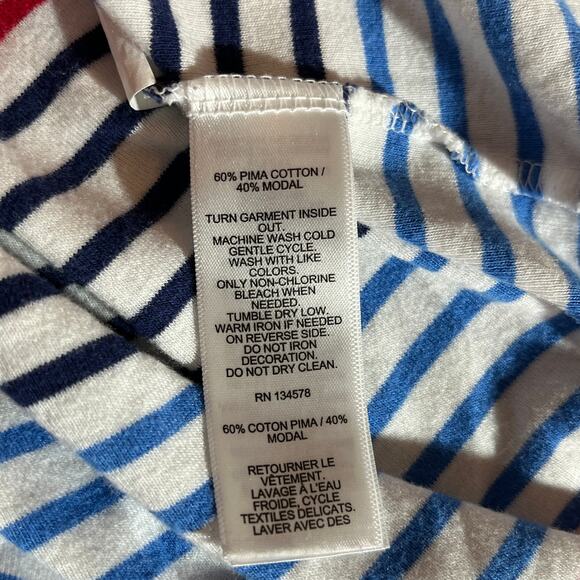 Vineyard Vines Top Womens S Multicolor Striped Boat Neck 3/4 Striped Pima Cotton - Picture 7 of 9